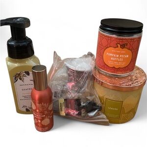 Bath & Body Works Pumpkin Pecan Waffles & Leaves Limited Edition Fall Bundle